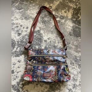 Sakroots Flora Rainbow Floral Crossbody Canvas Strap